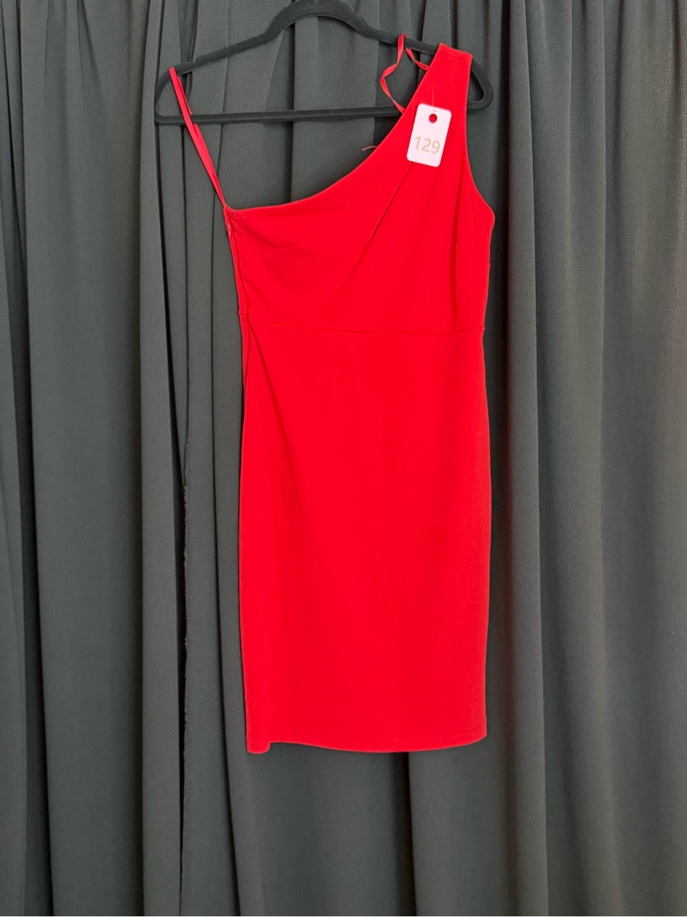 bebe Red One-Shoulder Midi Dress